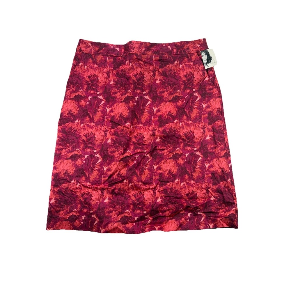 Vintage Jaclyn Smith Red Floral Knee Length Boho Skirt Women's Size 16